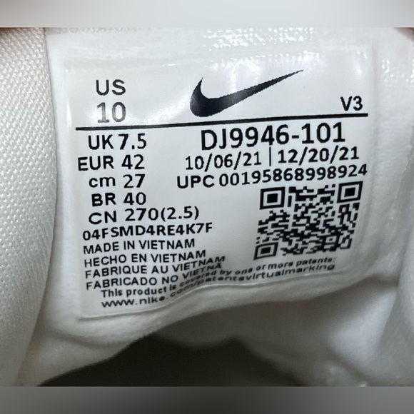 Nike Air Force 1 PLT.AF.ORM Summit White Metalic Silver Women's Shoes Size 10 - Picture 4 of 15